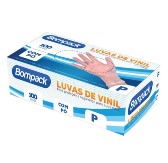 Bompack Luvas Vinil P Com Pó 