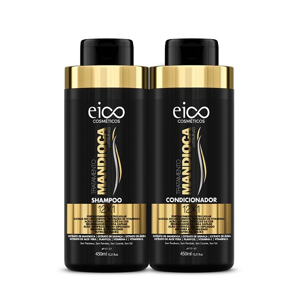 Eico Mandioca 12 Em 1 Kit Shampoo 450ml+condicionador 450ml 
