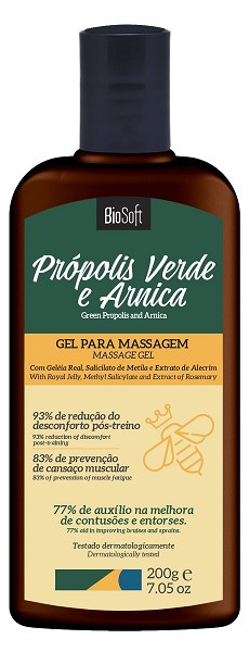 Softhair Gel Para Massagem Propolis Verde E Arnica 200g 