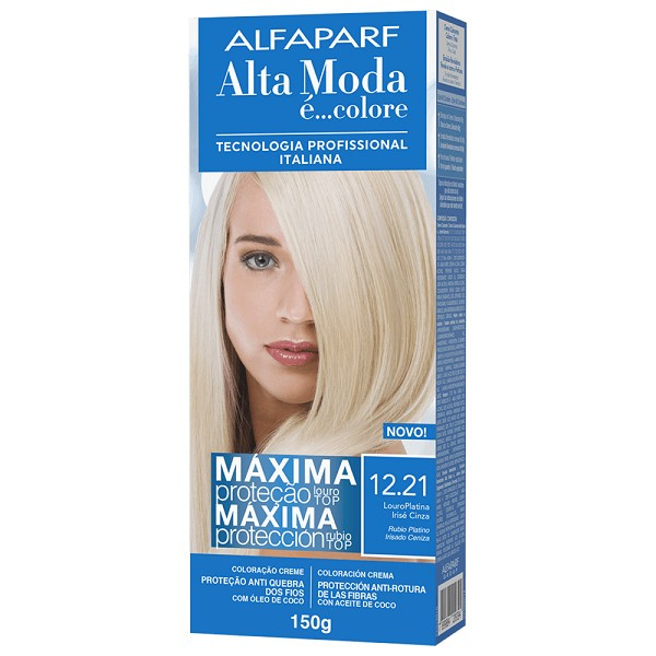 Alta Moda 12.21 Louro Platina Irise Cinza 150g 