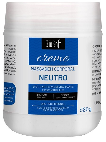 Bio Soft Creme Massagem Corporal Neutro 680g 