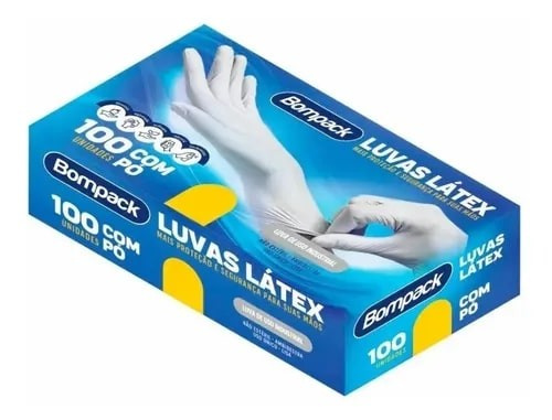 Bompack Luvas Latex P Com Pó 