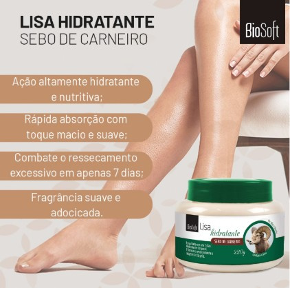 Bio Soft Lisa Creme Hidratante Sebo De Carneiro 220g 