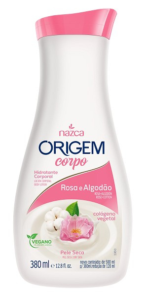 Origem Hidratante Corporal Rosa E Algodao 380ml 