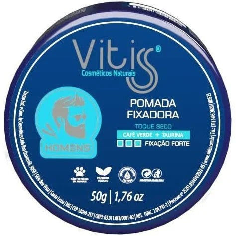 Vitis Homem Pomada Fixadora Toque Seco Fixacao Forte 50g 