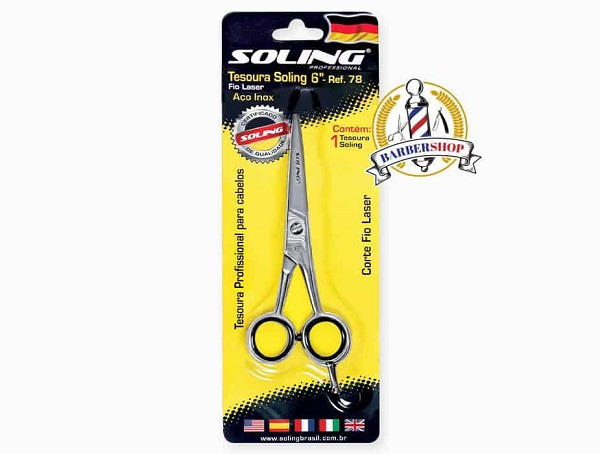Soling Tesoura Soling 6" Ref:78 Fio Laser Aco Inox 
