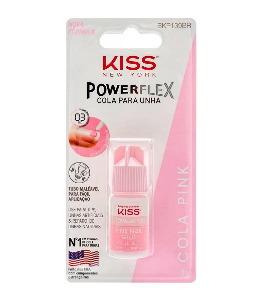 Kiss Bkp139br Cola Unha Powerflex Pink 3g 