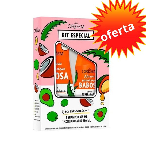 Origem Kit Shampoo E Condicionador Saudosa Babosa 325+180ml 