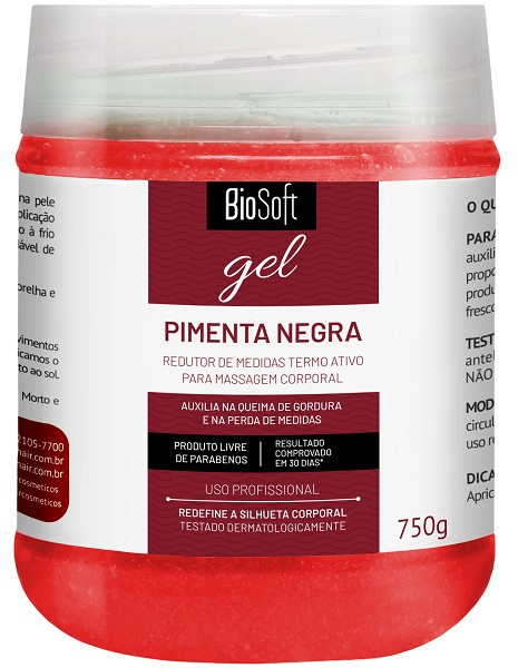 Bio Soft Gel Pimenta Negra Redutor De Medidas 750g 