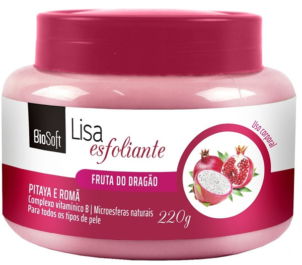Bio Soft Lisa Esfoliante Pitaya E Roma Fruta Do Dragao 220g 
