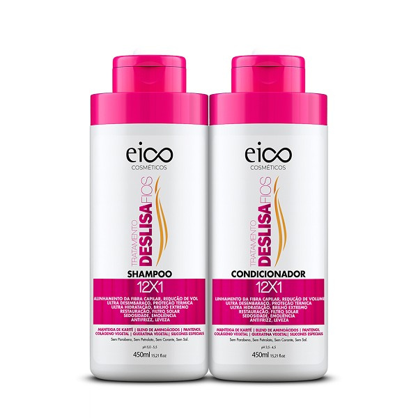 Eico Deslisa Fios 12 Em1 Kit Shampoo 450ml+condicionador 450ml 