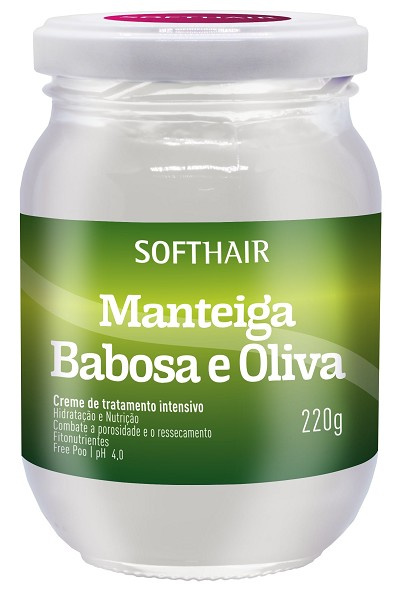 Softhair Manteiga Babosa E Oliva Creme Tratamento Intensivo 220g 