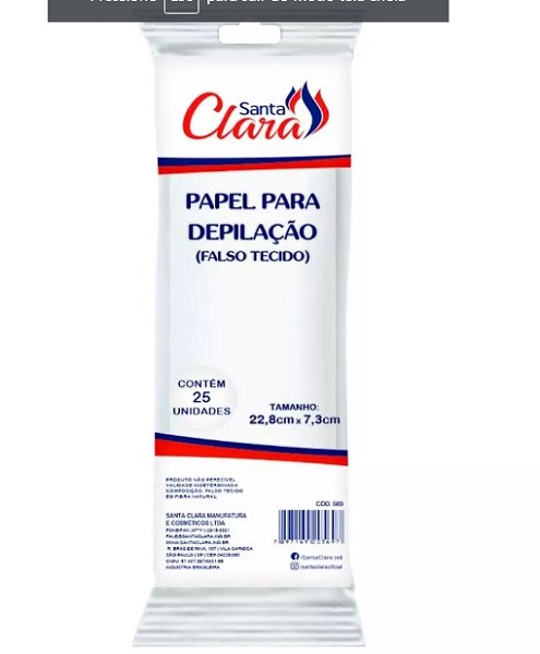 Santa Clara Papel Depilatorio 25unid Ref.569 