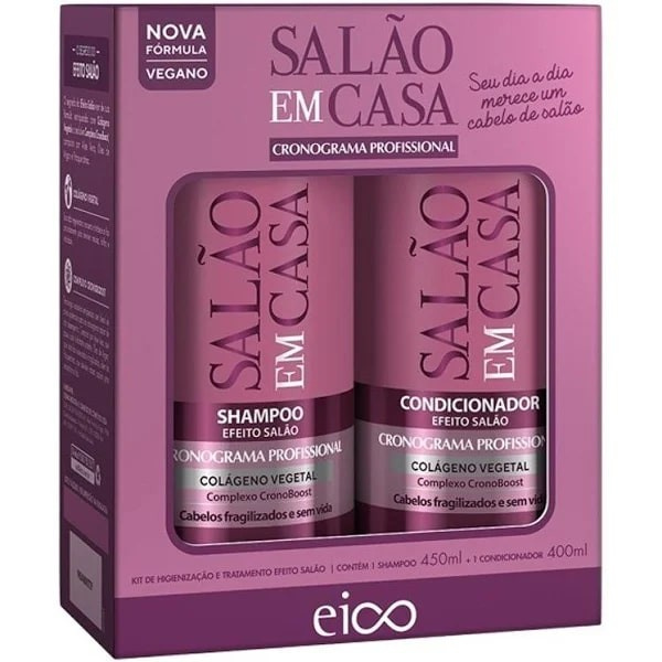 Eico Salao Em Casa Cronograma Shampoo 450ml + Condicionador 400ml 
