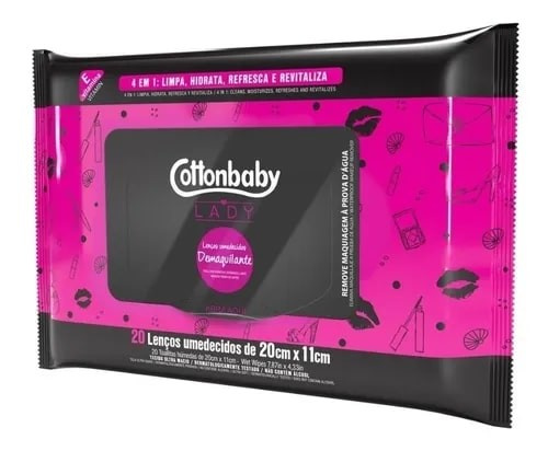 Cottonbaby Lady Lenços Umedecidos 20cmx11cm 20 Unidades 