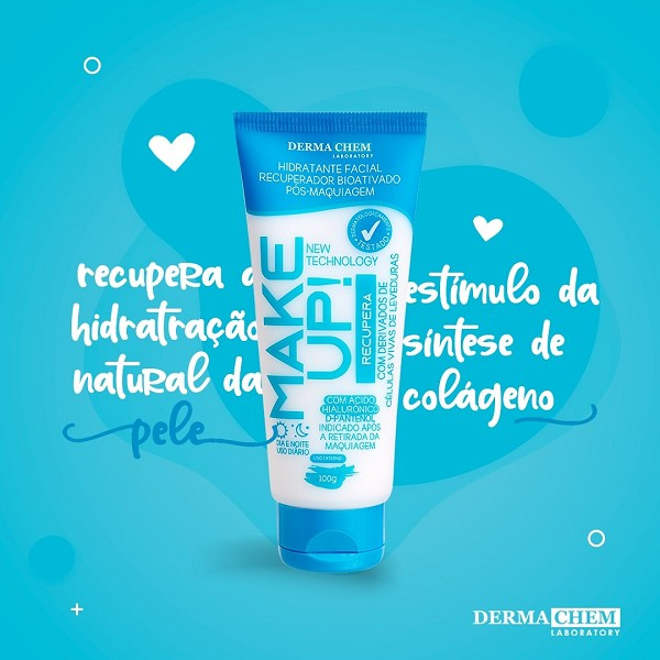 Derma Chem Hidratante Facial Recuperador Make Up 100g 