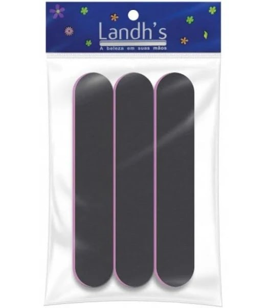Landh S Lixas Unhas Polidora 11 Cm Com 3 Preta Ref:0433 