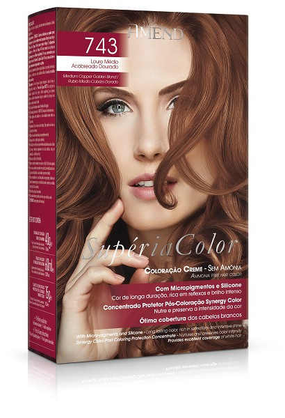 Amend Superia Color 743 Louro Medio Acobrobeado Dourado 