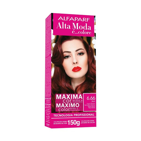 Alta Moda 6.66 Louro Escuro Vermelho Intenso 150g 