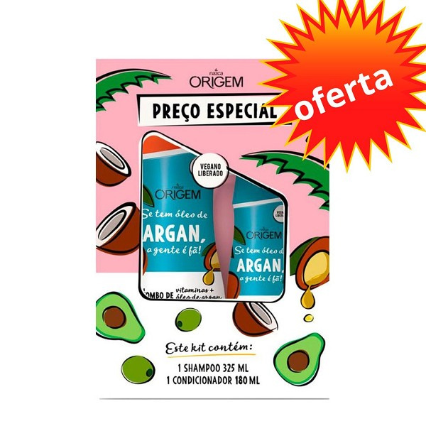 Origem Kit Shampoo E Condicionador Se Tem Oleo De Argan 325+180ml 
