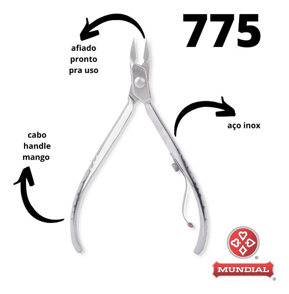 Mundial Alicate De Cuticulas Aço Inox Ref:775 