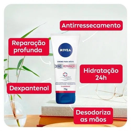 Nivea Creme Maos Locao Deo Hidratante Repair & Care 75g 