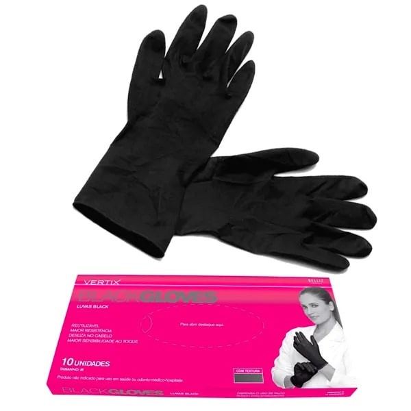 Vertix Luvas Latex Black Tamanho M Com 10 Unidades Ref:3213 
