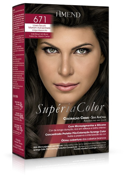 Amend Superia Color 671 Louro Escuro Marrom Acizentado 