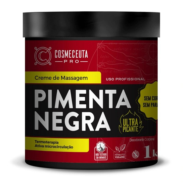 Cosmeceuta Pro Creme Massagem Pimenta Negra Ultra Picante 1kg 