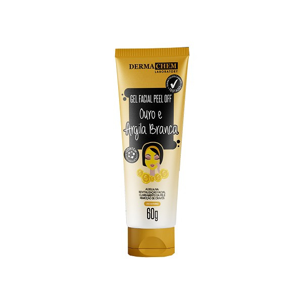 Derma Chem Gel Peel Off Ouro E Argila Branca 60g 