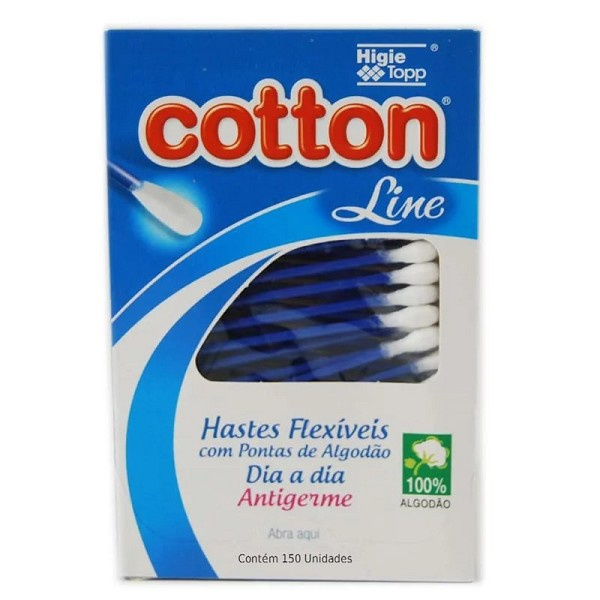 Cotton Hastes Flexxiveis Coton Line Com 150 Un 