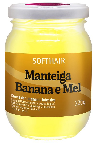 Softhair Manteiga Banana Mel Creme Tratamento Intensivo 220g 