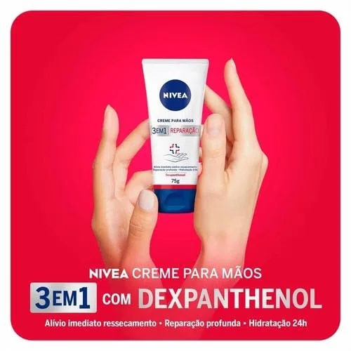 Nivea Creme Maos Locao Deo Hidratante Repair & Care 75g 