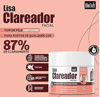 Bio Soft Lisa Clareador Facial 55g 